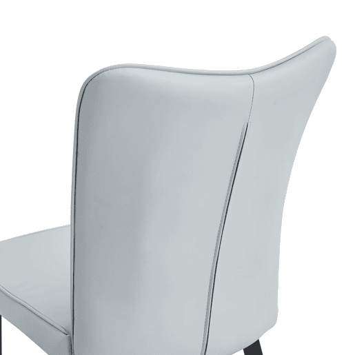 Cadeiras de sala de jantar 2 unidades - modernas, PU, 89 cm, pernas metálicas - Preto, Cinza Claro