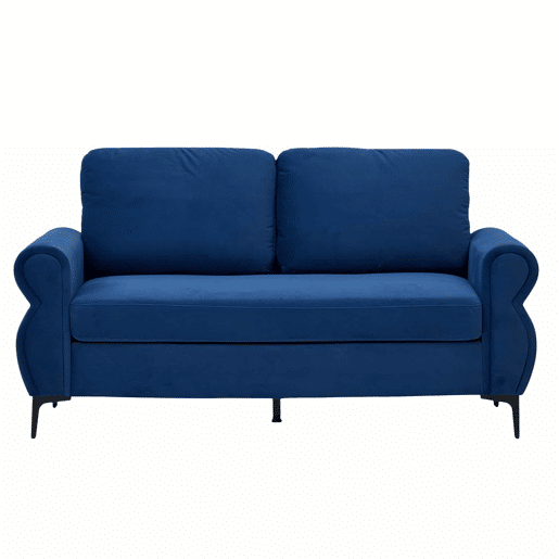 Sofá de sala de estar de 2 lugares - compacto, resistente e funcional - Azul