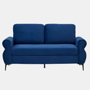Sofá de sala de estar de 2 lugares - compacto, resistente e funcional - Azul