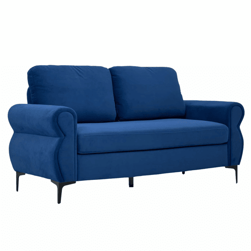 Sofá de sala de estar de 2 lugares - compacto, resistente e funcional - Azul