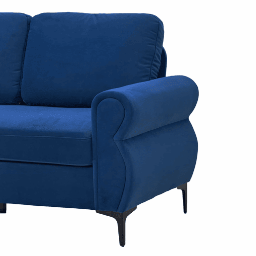 Sofá de sala de estar de 2 lugares - compacto, resistente e funcional - Azul