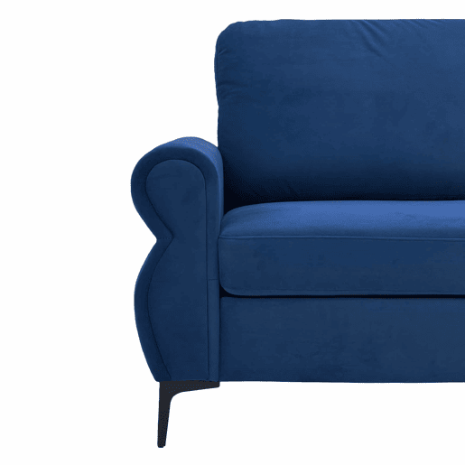 Sofá de sala de estar de 2 lugares - compacto, resistente e funcional - Azul