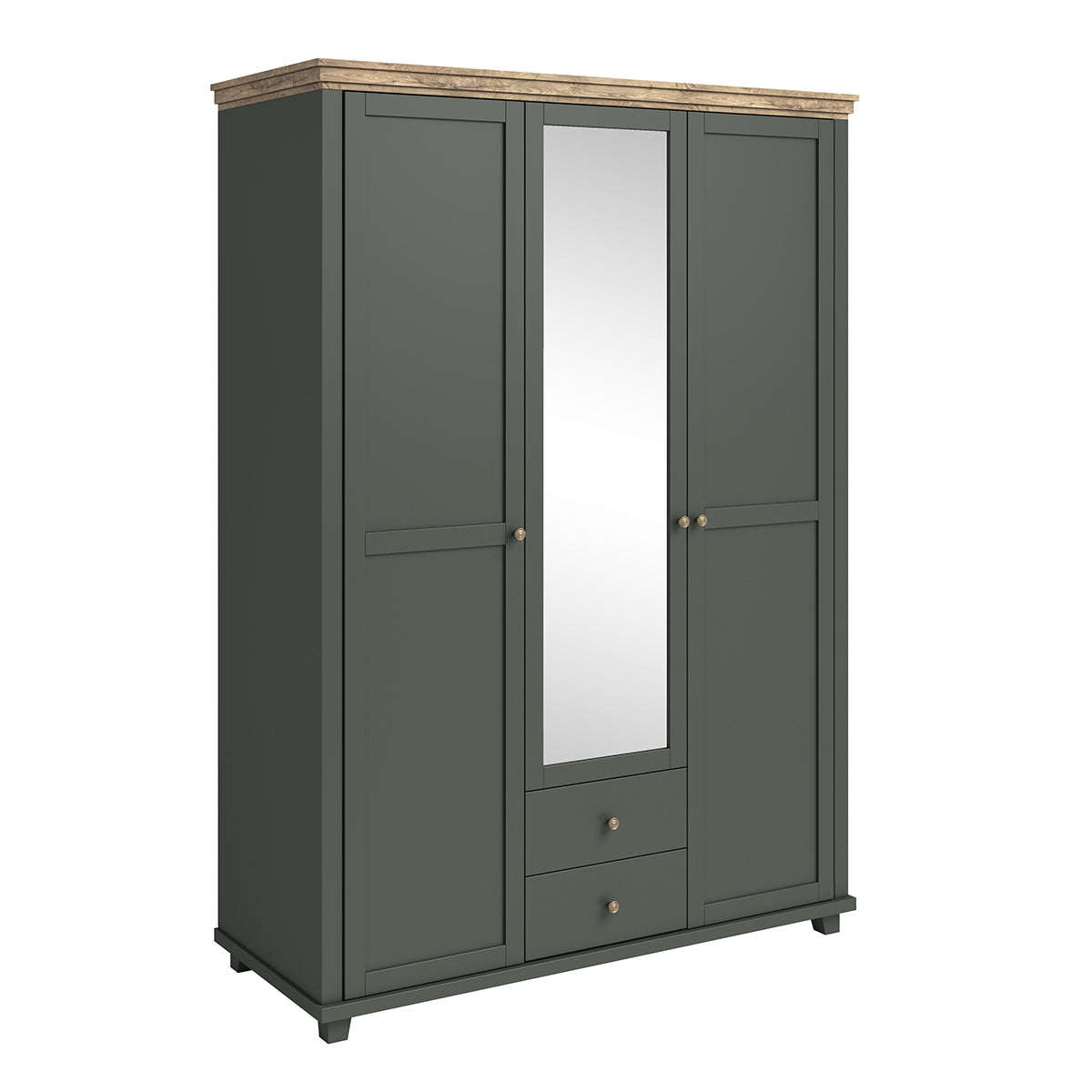 Armario de 3 puertas martin verde y madera