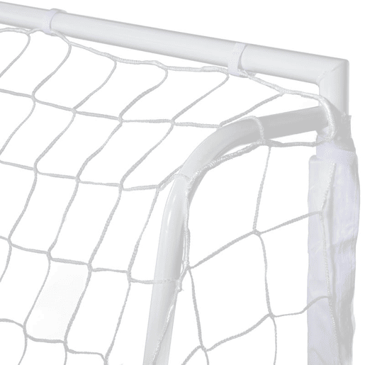 HOMCOM Conjunto de 2 Balizas de Futebol Balizas de Futebol com Suporte de Metal e Rede para Treino e Diversão de Futebol no Jardim Ar Livre 186x62x123 cm Branco