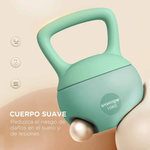 SPORTNOW Conjunto de 3 Kettlebells 6810 kg Revestimento Suave Preenchimento de Areia Metálica Pega Antiderrapante Treino em Casa e Ginásio Verde