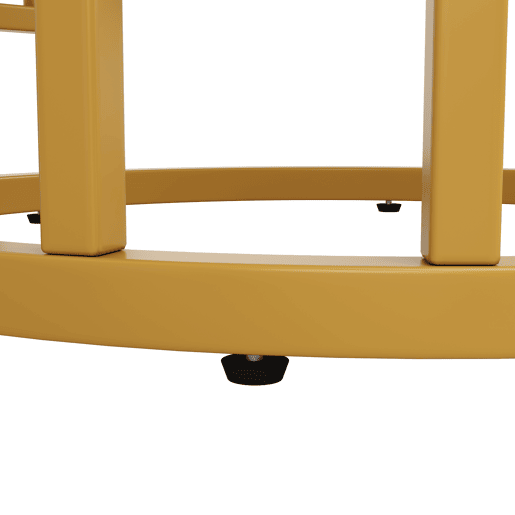 Conjunto de mesa e cadeiras 5 peças 80 cm - Mesa redonda com pernas metálicas douradas - Cinza