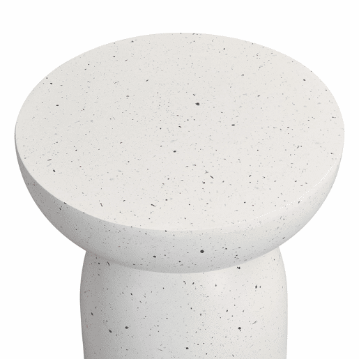 Mesa auxiliar para exterior - leve e prática, estilo moderno - Terrazzo branco