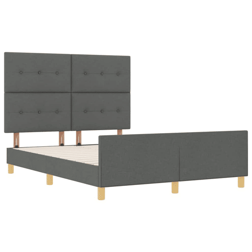 Estrutura De Cama De Casal Moderno - Cinzento escuro 160 x 200 cm tecido