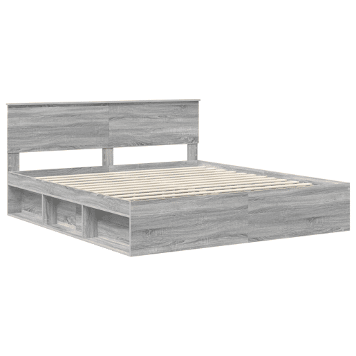Estrutura De Cama De Casal Moderno - Cinza Sonoma 180 x 200 cm Madeira processada