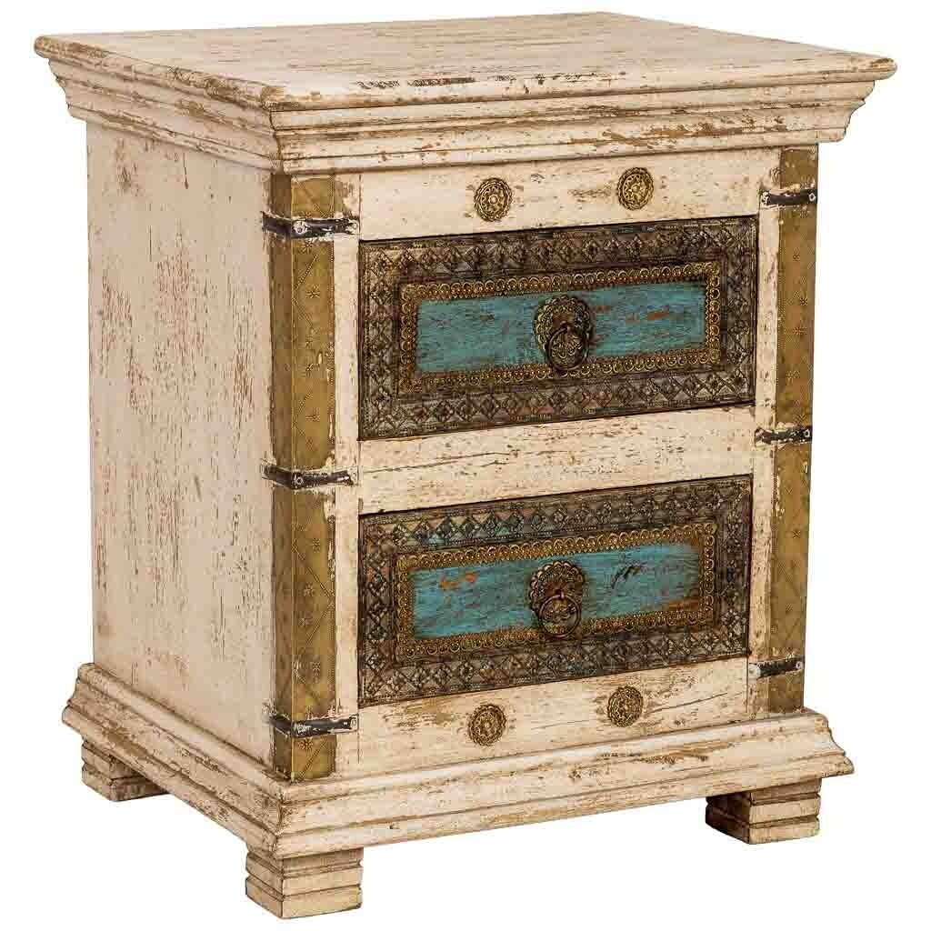 Mesita de noche de madera artesanal 50