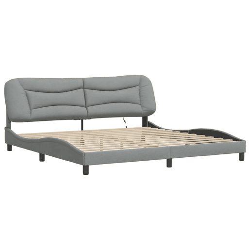Estrutura de Cama de casal moderno com LED - 200x200 cm tecido