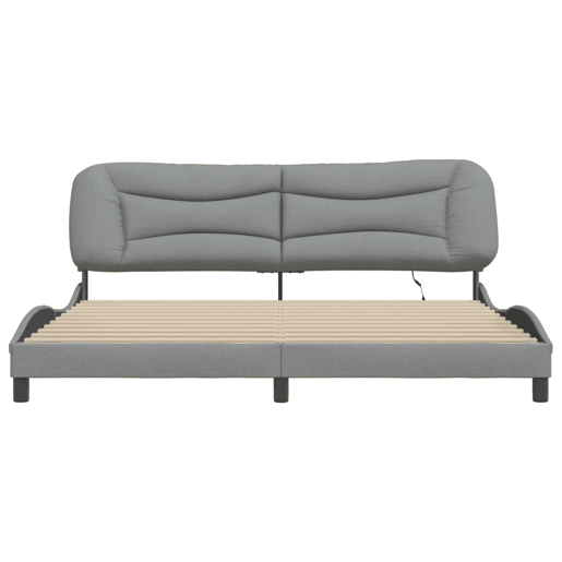 Estrutura de Cama de casal moderno com LED - 200x200 cm tecido