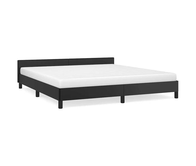 Estructura de cama doble matrimonial con cabecero - negro 180x200 cm