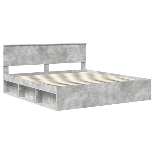 Estrutura De Cama De Casal Simple - Concreto 180 x 200 cm Madeira processada