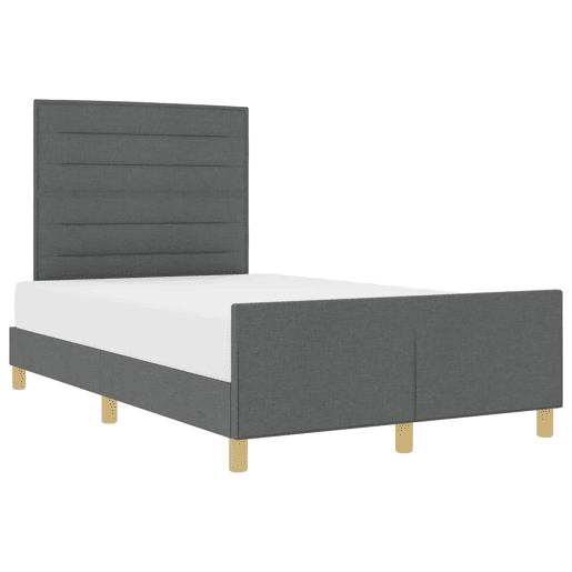 Estrutura De Cama De Casal Moderno - Cinzento escuro 160 x 200 cm tecido