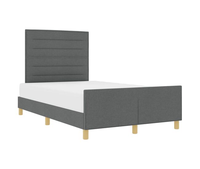 Estructura de cama matrimonial comodidad con cabecera - gris oscuro 160 x 200 cm tela