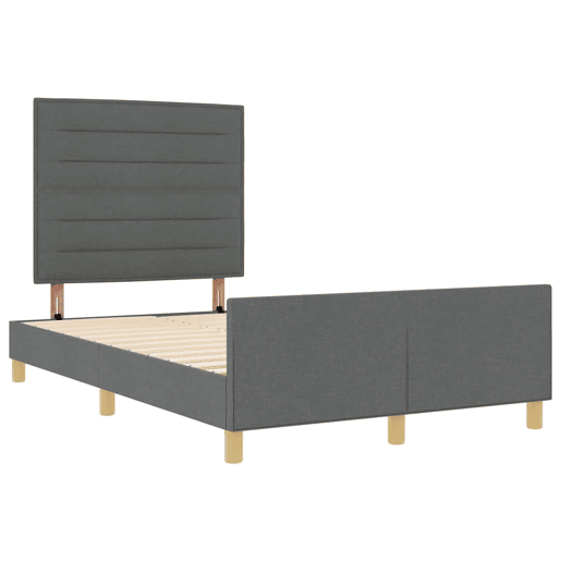 Estrutura De Cama De Casal Moderno - Cinzento escuro 160 x 200 cm tecido