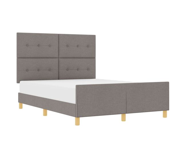 Estructura de cama matrimonial estilo con cabecera taupé 160 x 200 cm tela