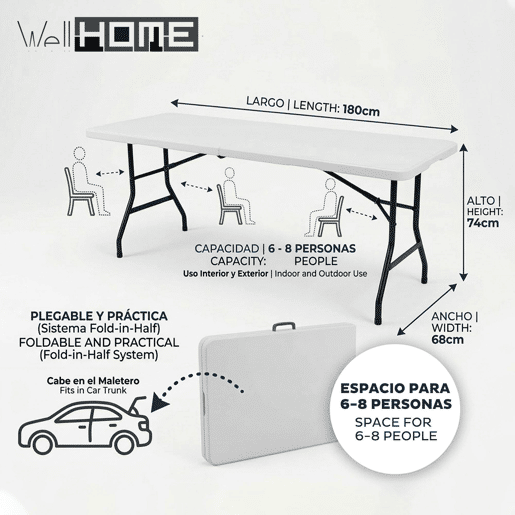 Mesa dobrável Well Home