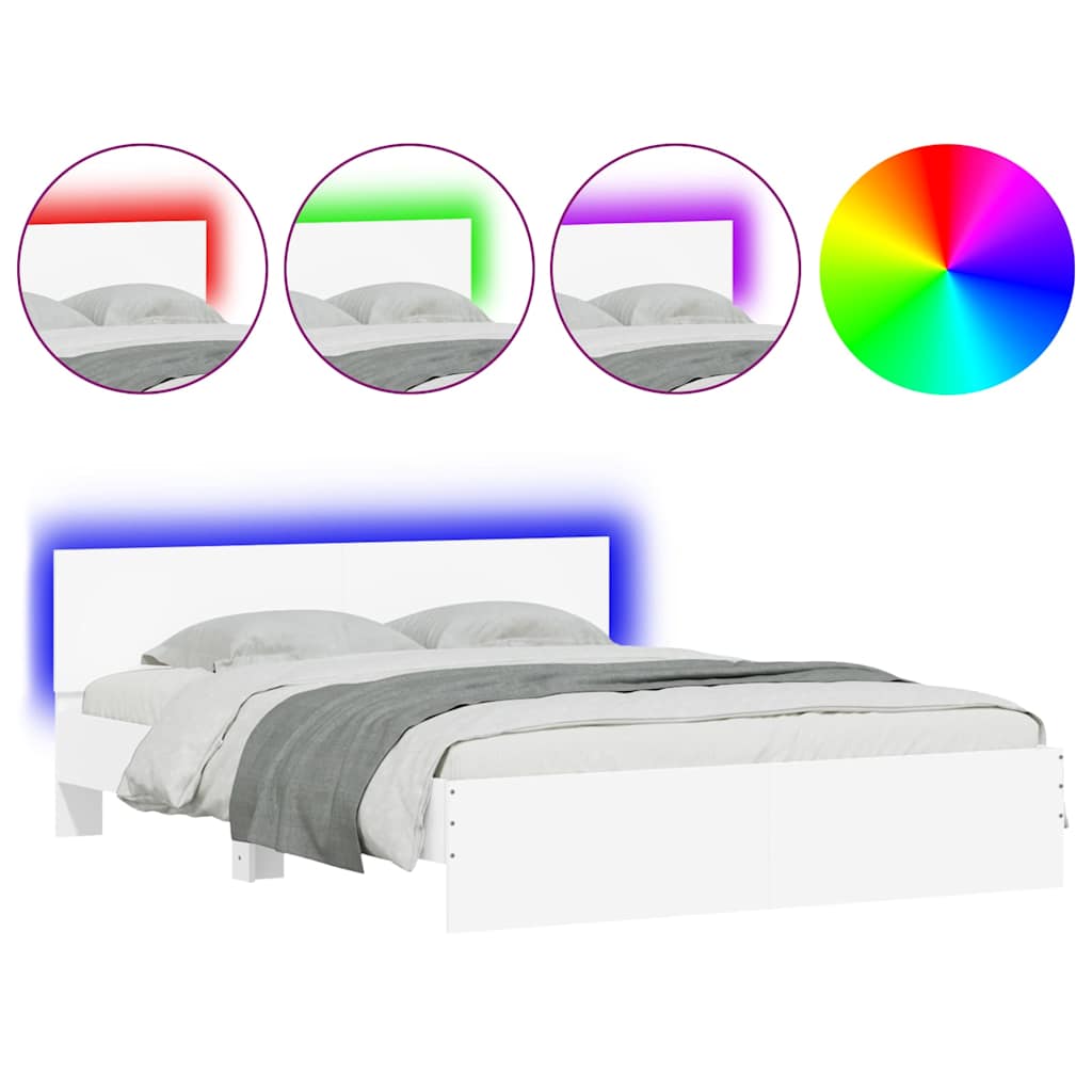 Estructura de cama matrimonial 155x203 Blanco