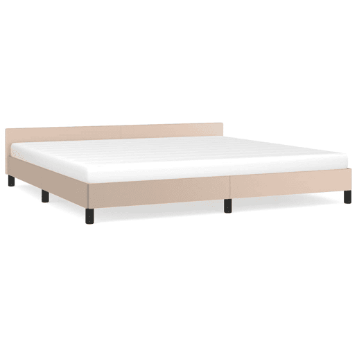 Estrutura Cama de casal para adultos c cabeceira sem colchão 200x200 cm cappuccino Estrutura Cama de casal para adultos c cabeceira sem colchão 200x200 cm cappuccino