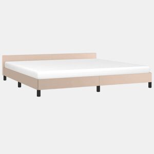 Estrutura Cama de casal para adultos c cabeceira sem colchão 200x200 cm cappuccino