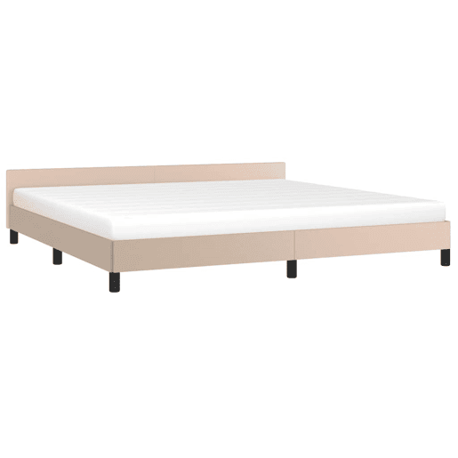 Estrutura Cama de casal para adultos c cabeceira sem colchão 200x200 cm cappuccino Estrutura Cama de casal para adultos c cabeceira sem colchão 200x200 cm cappuccino