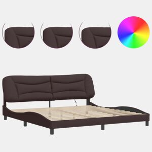 Estrutura de Cama de casal moderno com LED - 200x200 cm tecido