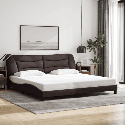 Estrutura de Cama de casal moderno com LED - 200x200 cm tecido