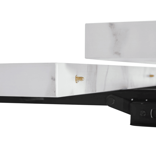 Conjunto de sala de jantar de 5 peças - Mesa extensível em mármore (para 4 pessoas) - Cadeiras em veludo cinza - Branco