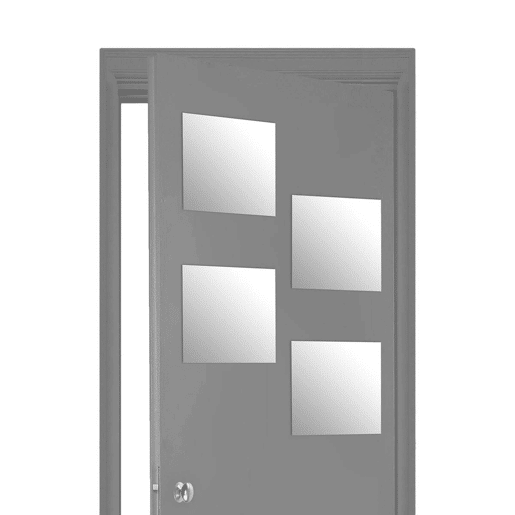 Conjunto Well Home com 4 espelhos quadrados decorativos adesivos.