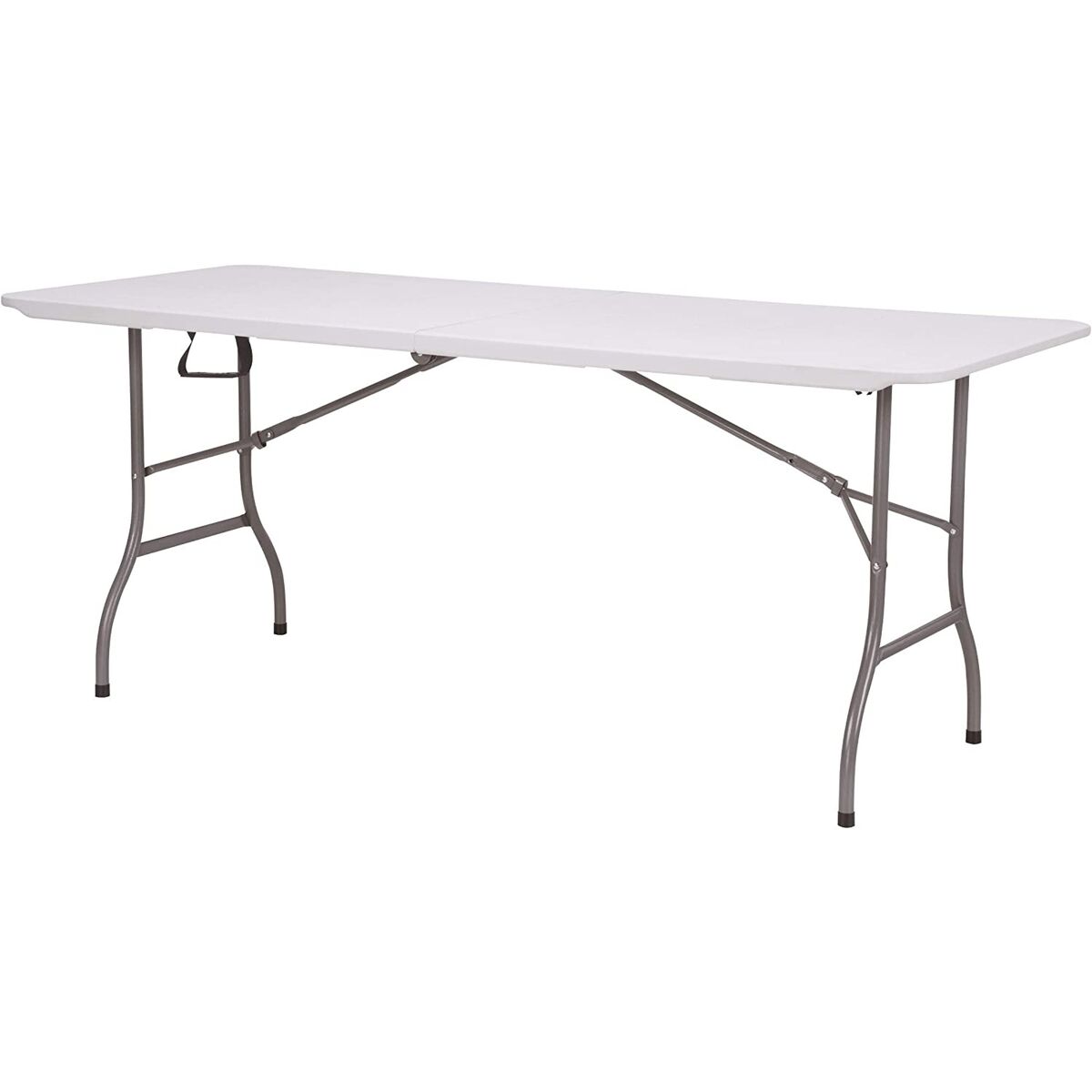 Mesa plegable multifuncional 180 x 75 x 74 cm con fijador de barra metálica con sobre plegable