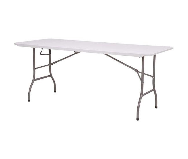 Mesa plegable multifuncional 180 x 75 x 74 cm con fijador de barra metálica con sobre plegable