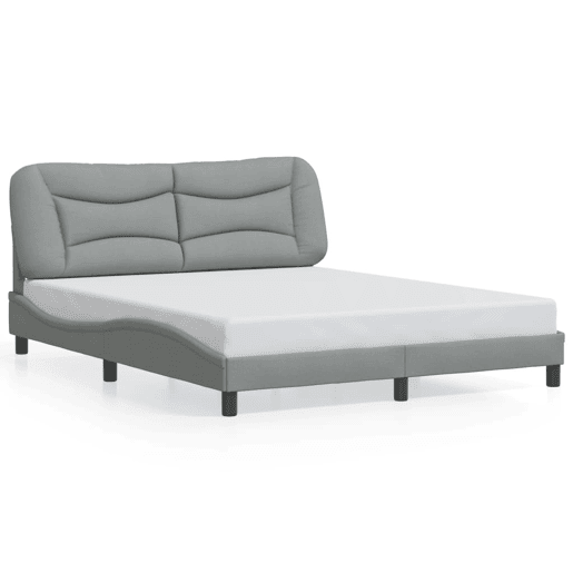 Estrutura de Cama de casal moderno com LED - 160x200 cm tecido