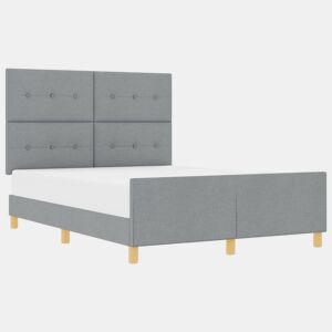 Estrutura da Cama de casal simple Cinzento-claro 160 x 200 cm tecido