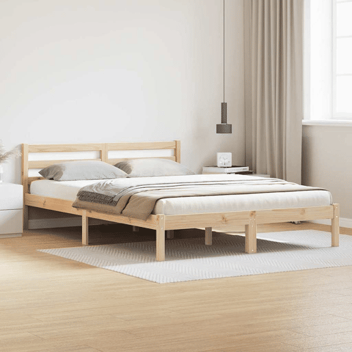 Estrutura De Cama De Casal King Size - Castanho 215,5 x 145,5 x 69,5 cm