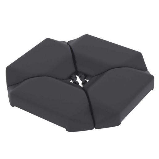 Outsunny Base para Guarda-Sol de 4 Peças, para Cantilever e Dupla Face, Suporte para Guarda-Sol de HDPE Reenchível com Água 77 kg ou Areia 100 kg, para Jardim, Pátio, Terraço, Preto