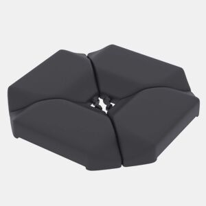 Outsunny Base para Guarda-Sol de 4 Peças, para Cantilever e Dupla Face, Suporte para Guarda-Sol de HDPE Reenchível com Água 77 kg ou Areia 100 kg, para Jardim, Pátio, Terraço, Preto