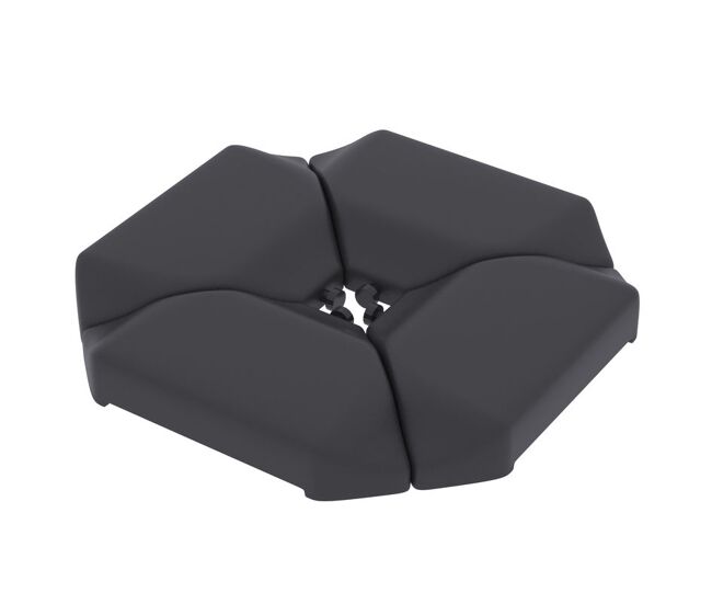 Outsunny base para sombrilla de 4 piezas, para cantilever y de doble cara, soporte para parasol de hdpe rellenable con agua 77 kg o arena 100 kg, para jardín, patio, terraza, negro