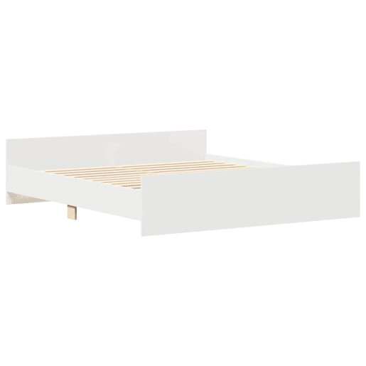 Estrutura de Cama de casal para adultos c painéis cabeceira e pés 200x200 cm branco