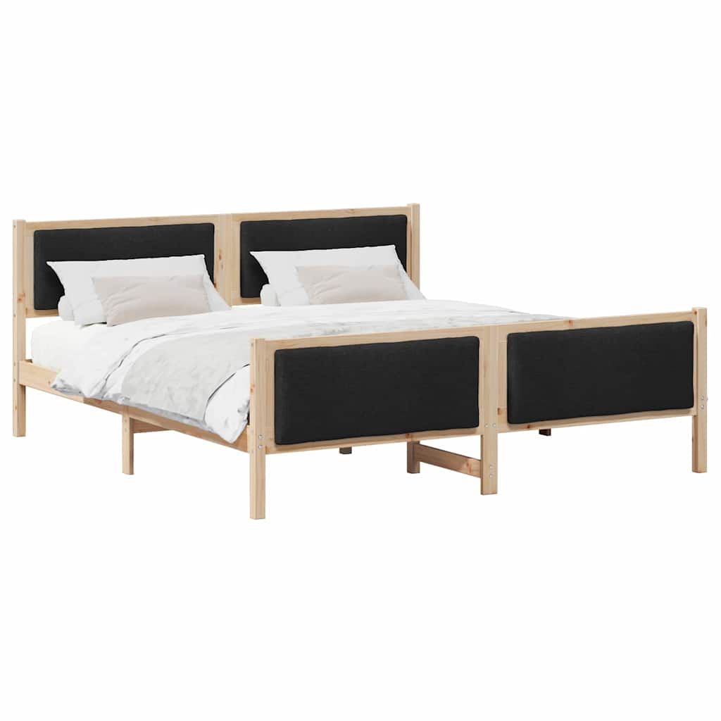 Estructura De Cama Doble Matrimonial 185x209 Negro/ Madera