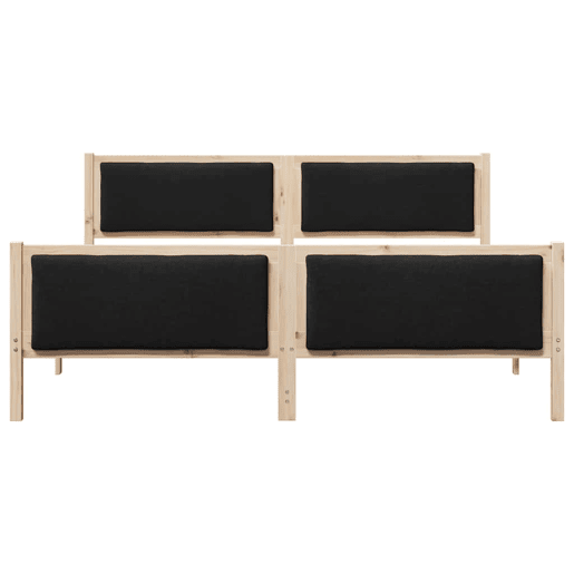 Estrutura de cama de casal com cabeceira - Preto 180 x 200 cm tecido