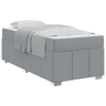 Estrutura de cama de solteiro Design com colchão Cinzento-claro 80 x 200 cm tecido