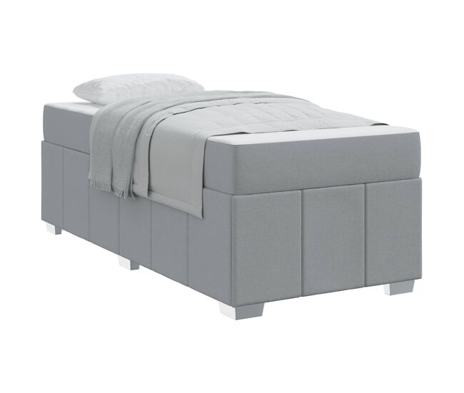 Estructura de cama individual para adultos con colchón gris claro 80 x 200 cm tela