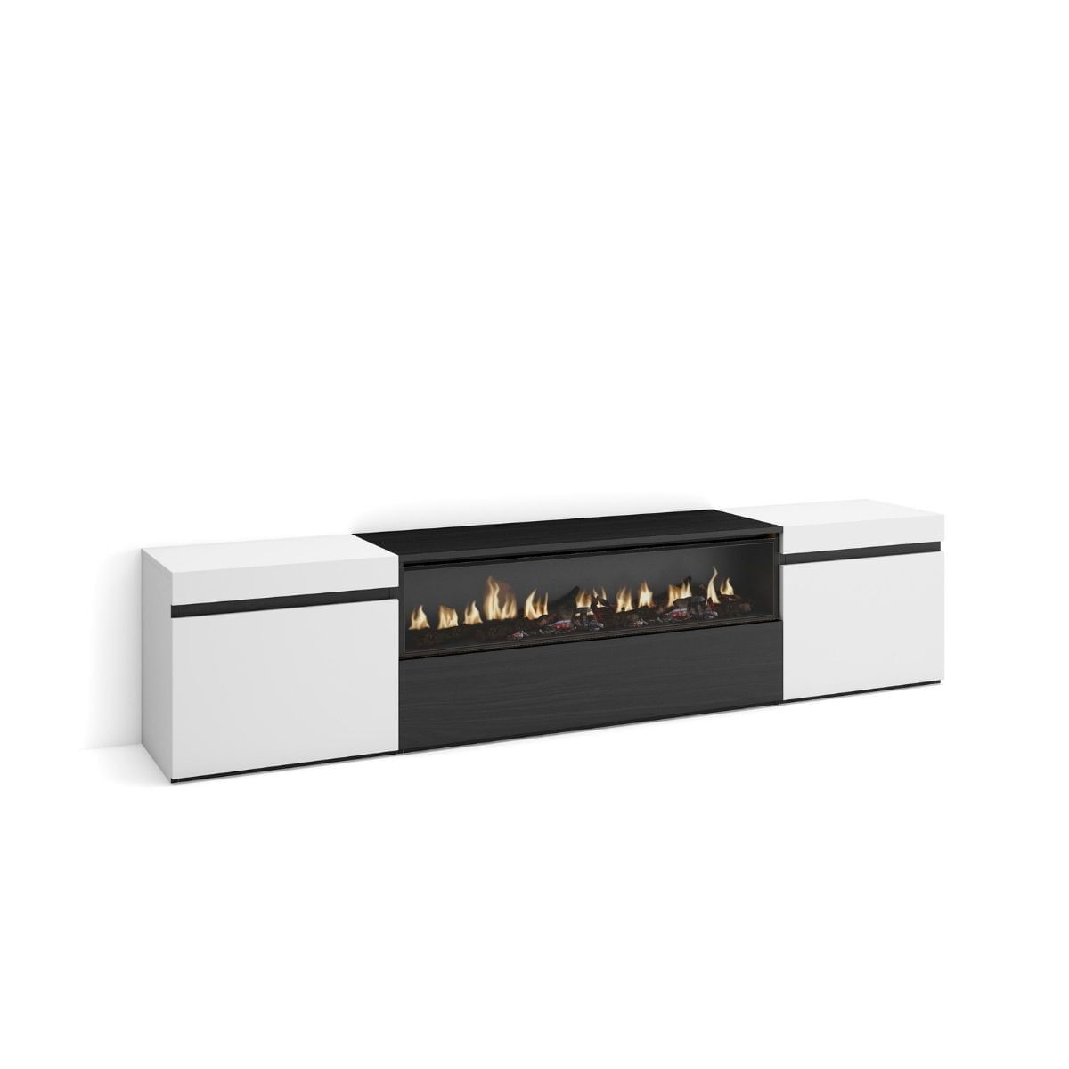 Mueble de TV Kroma con chimenea y  puertas laterales 203