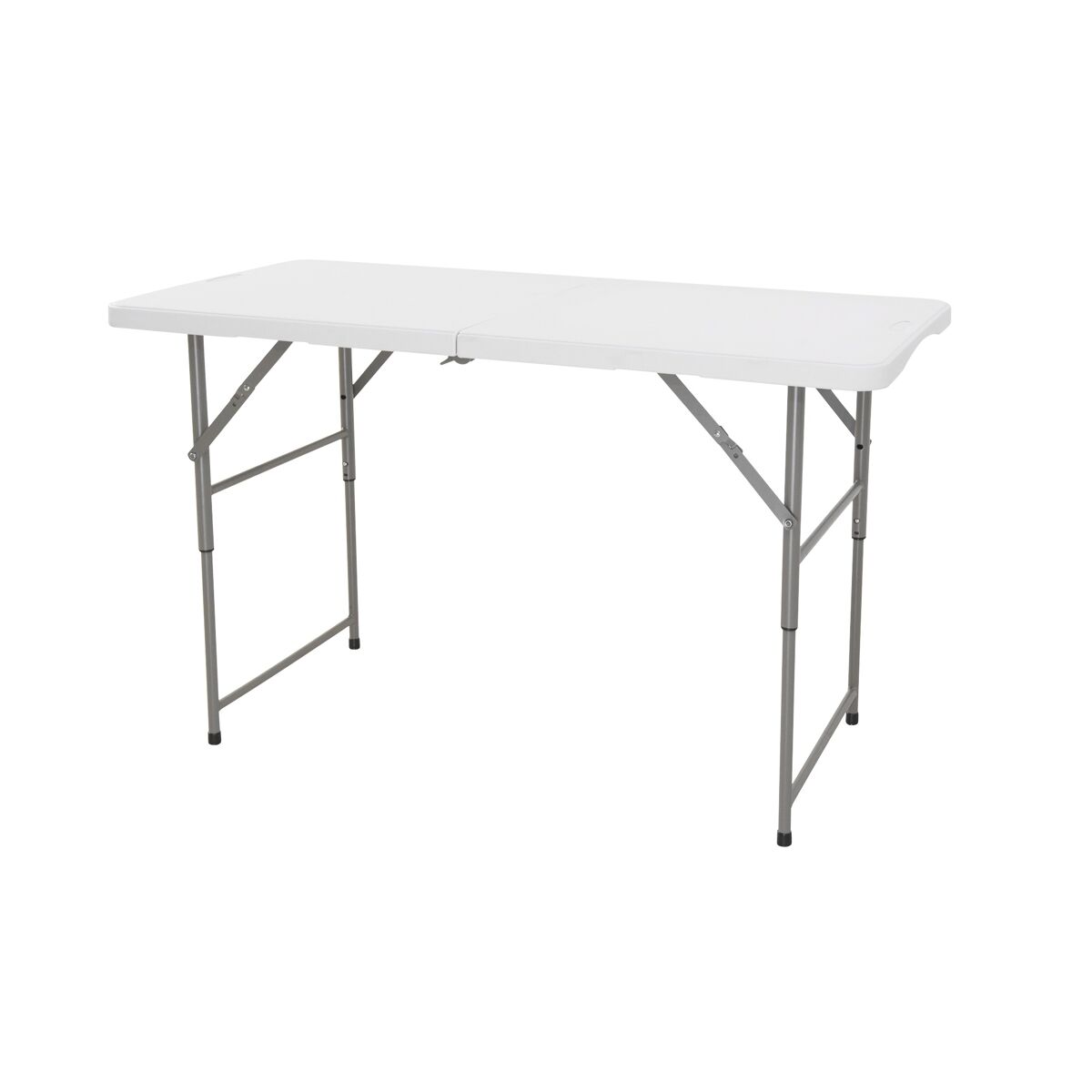 Mesa plegable multifuncional de altura regulable 122 x 60 x 50-74cm, sobre  plegable y con asa para su desplazamiento
