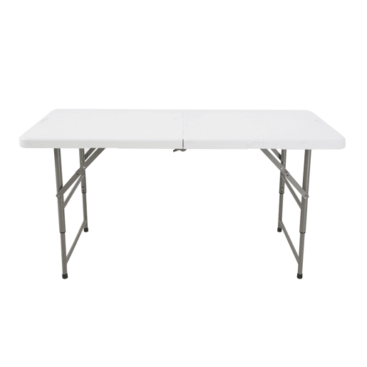 Mesa dobrável multifuncional com altura ajustável.