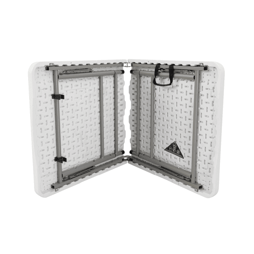 Mesa dobrável multifuncional com altura ajustável.