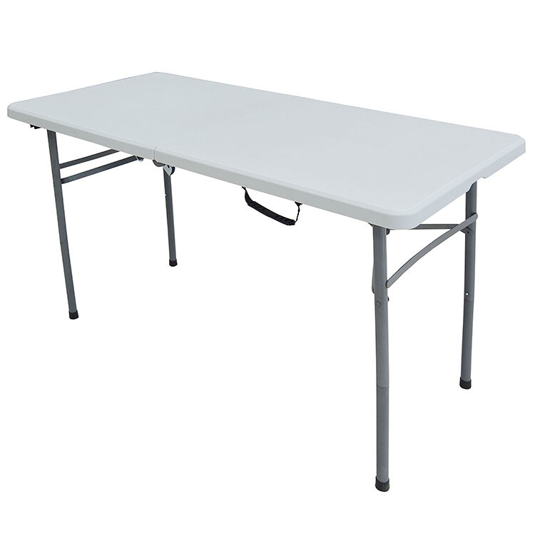 Mesa  multifuncional 122 x 61 x 74 cm de sobre rígido, plegado de patas y asa para su desplazamiento