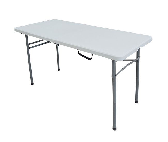Mesa multifuncional 122 x 61 x 74 cm de sobre rígido, plegado de patas y asa para su desplazamiento